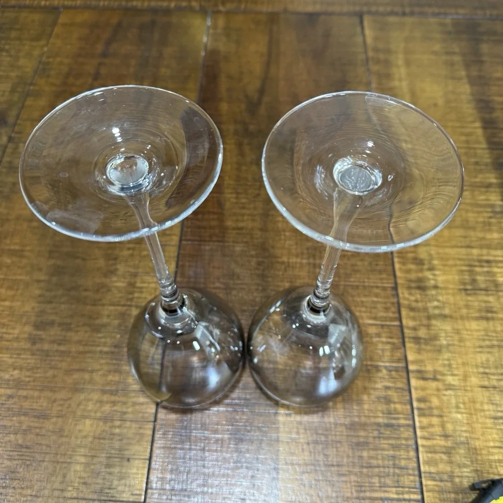 Mercury Ombre Wine Glasses‎ Set of 2 Classic Metallic Fade Tall Elegant Barware